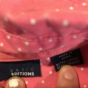 Pink with white polka dot button up